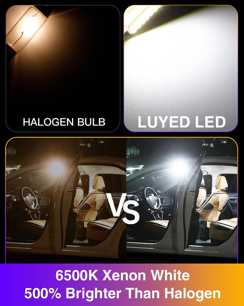 LUYED 569 578 211-2 212-2 LED Bulbs 1280 Lumens Extremely Bright 3020 18-EX Chipsets 1.6 inches 41mm LED Bulbs Used for Car Interior Map Dome Lights,Xenon White,Pack of 2 - Image 4